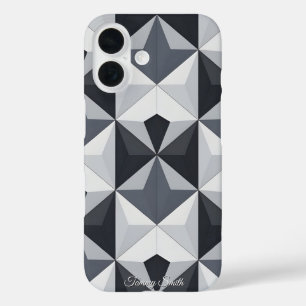 Funda iPhone 16 Patrón geométrico moderno: elegante y elegante