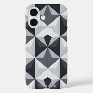 Funda iPhone 16 Patrón geométrico moderno: elegante y elegante
