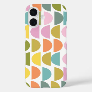 Funda iPhone 16 Patrón geométrico moderno en los colores de primav