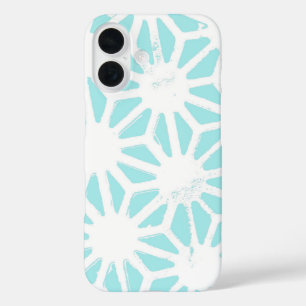 Funda iPhone 16 Patrón geométrico turquesa