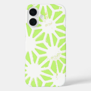 Funda iPhone 16 Patrón geométrico verde limón