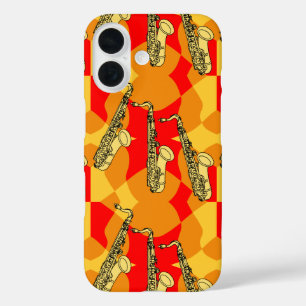 Funda iPhone 16 Patrón gris saxofónico
