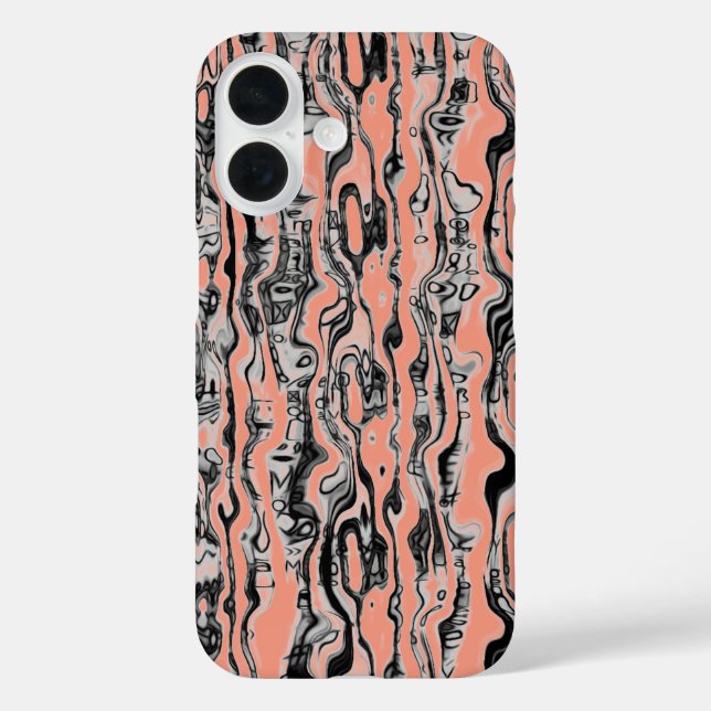 Funda iPhone 16 Patrón Guay Funky Blanco y Negro (Reverso )