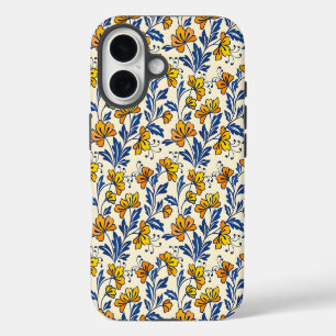 Funda iPhone 16 Patrón impresionante y continuo de flores y hojas