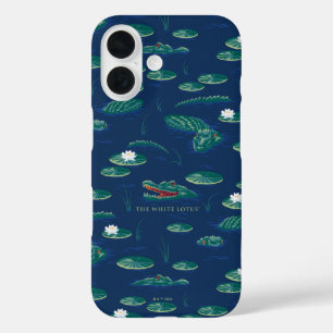 Funda iPhone 16 Patrón laguna blanco Lotus lagador