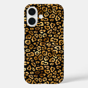 Funda iPhone 16 Patrón Leopard Dorado elegante y elegante
