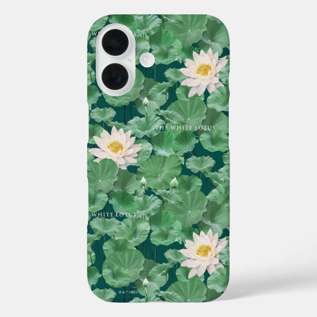 Funda iPhone 16 Patrón Lotus Lagoon - El Lotus blanco (Reverso )