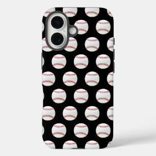Funda iPhone 16 Patrón moderno y moderno de béisbol sin foco