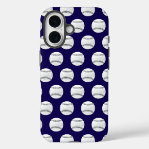 Funda iPhone 16 Patrón moderno y moderno de béisbol sin foco
