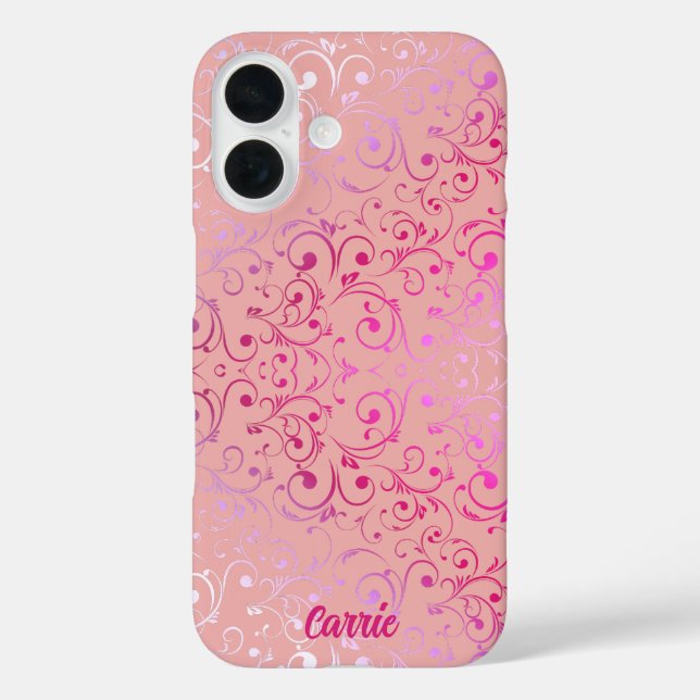 Funda iPhone 16 Patrón Ombre Rosa (Reverso )
