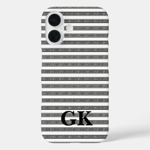 Funda iPhone 16 patrón personalizado de meandro de llave griega