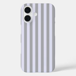 Funda iPhone 16 Patrón rayado en gris y lavanda