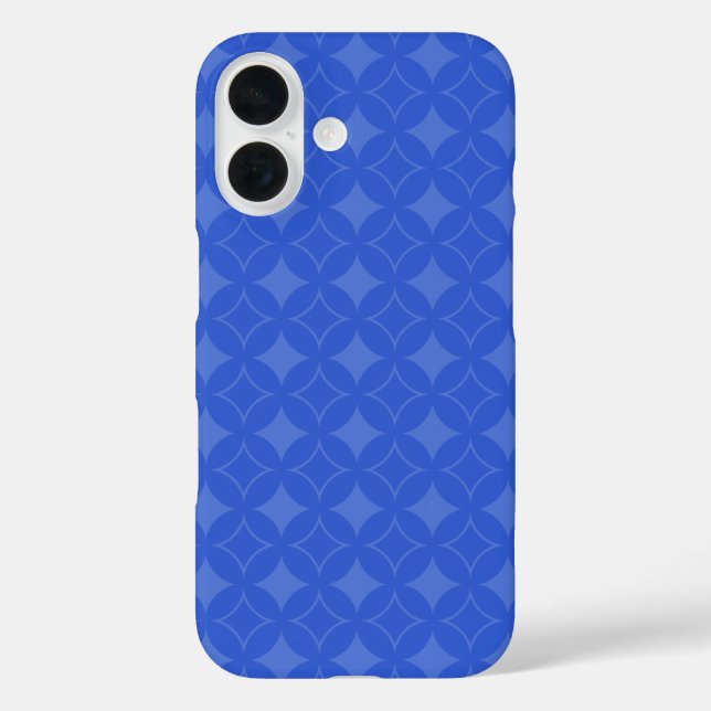 Funda iPhone 16 Patrón real azul de barco (Reverso )