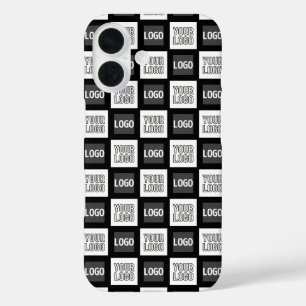 Funda iPhone 16 Patrón repetitivo de dos logotipos o imágenes