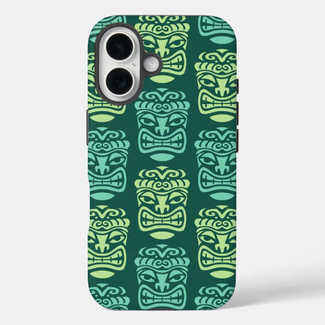 Funda iPhone 16 Patrón Retro Tiki Beach Bar (Reverso )