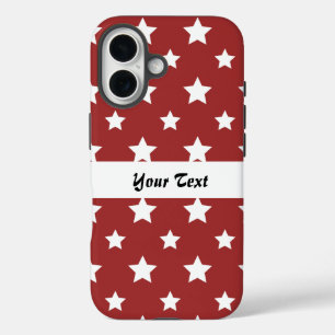 Funda iPhone 16 Patrón rojo con estrellas