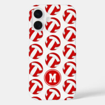 patrón simple de voleibol blanco monogramado