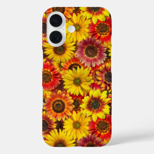Funda iPhone 16 Patrón sin foco de los girasoles