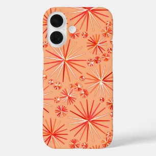 Funda iPhone 16 Patrón sputnik de mediados de siglo, sombras de co