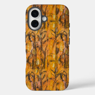Funda iPhone 16 Patrón textil de cosecha dorada vintage