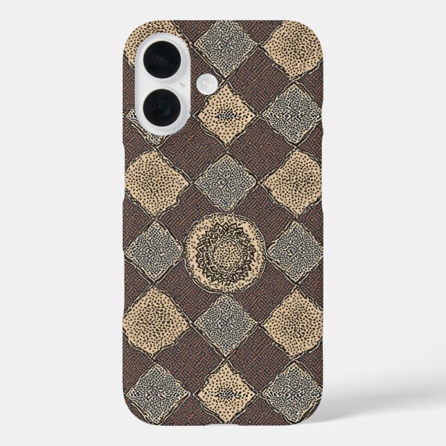 Funda iPhone 16 Patrón Tradicional de Batik Javanés (Reverso )