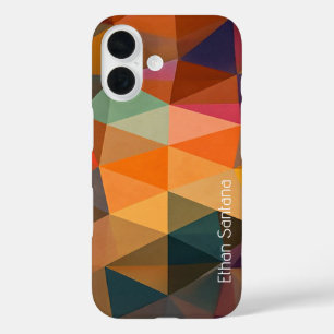 Funda iPhone 16 Patrón triangular de resumen cálido