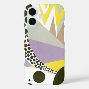 Funda iPhone 16 Patrón Zig Zag de lunares de jazz Art Deco retro
