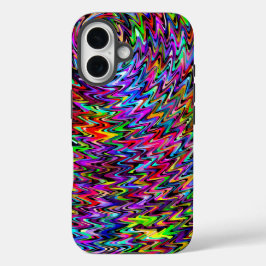 Funda iPhone 16 Patrón Zigzag de colores de torneado