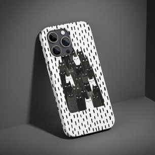Funda iPhone 16 Patrones de gato sospechosos Diseño de arte de gat
