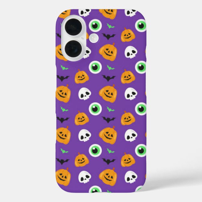Funda iPhone 16 patrones de halloween (Reverso )