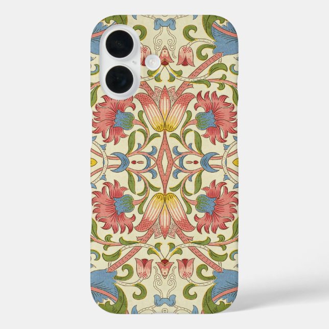 Funda iPhone 16 Patrones florales de William Morris Loddon Blossom (Reverso )