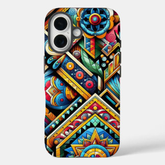 Funda iPhone 16 Patrones Geométricos Vivid