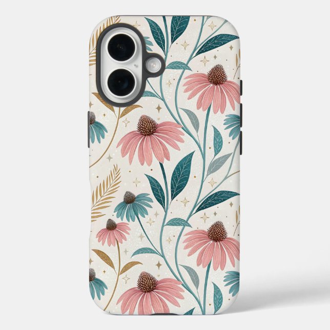 Funda iPhone 16 Pattern Echineceas Glitter (Reverso )