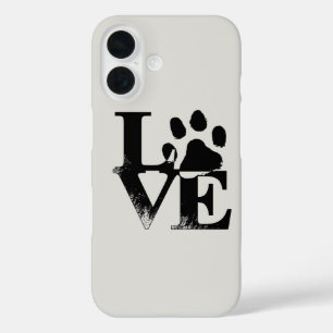 Funda iPhone 16 Paw Print Love