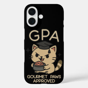 Funda iPhone 16 Paws de atún para gato graciosos de becario person