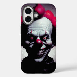 Funda iPhone 16 Payaso espeluznante con purpurina