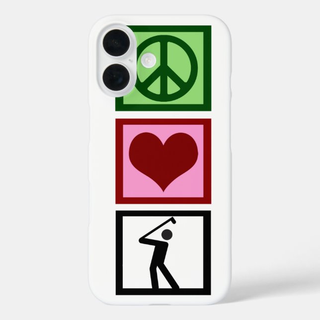 Funda iPhone 16 Peace Love Golf (Reverso )