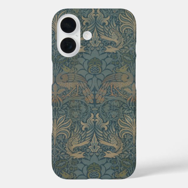 Funda iPhone 16 Peacock y Dragón de William Morris (Reverso )