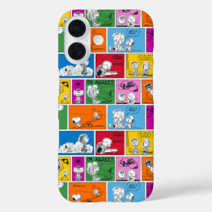Funda iPhone 16 PEANUTS   Patrón de historietas clásico