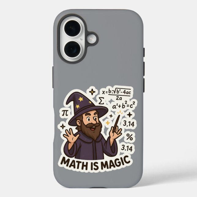 Funda iPhone 16 Pegatina del Asistente para matemáticas - "Math is (Reverso )