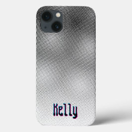 Funda iPhone 16 Película Retro Artsy Moiré en blanco y negro 3D