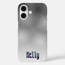 Funda iPhone 16 Película Retro Artsy Moiré en blanco y negro 3D