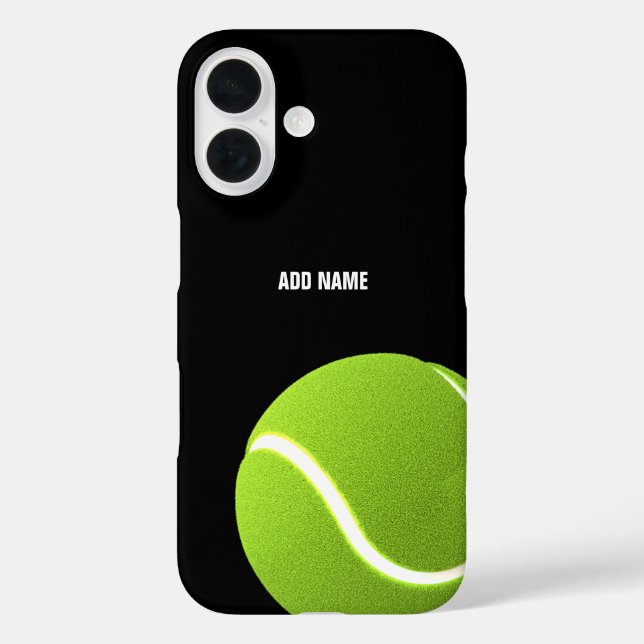 Funda iPhone 16 Pelota de tenis verde personalizada (Reverso )