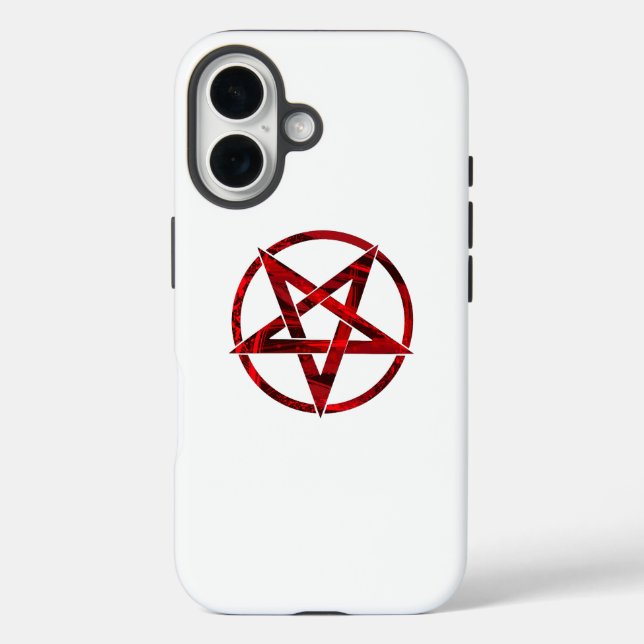 Funda iPhone 16 Pentagram del diablo Rojo (Reverso )
