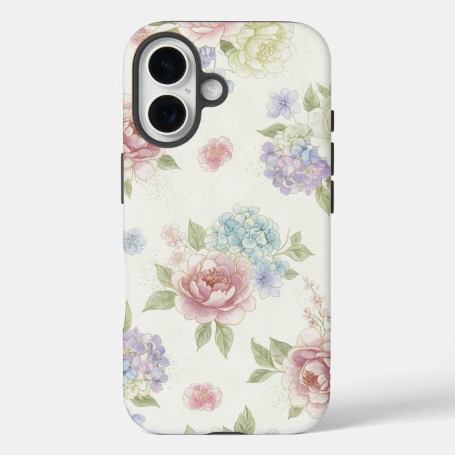 Funda iPhone 16 Peonía Pastel Estética (Reverso )