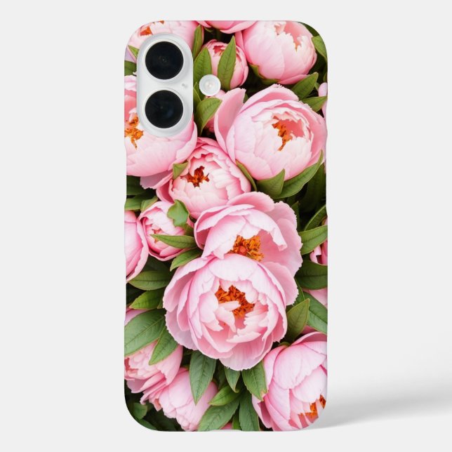 Funda iPhone 16 Peonies blandos (Reverso )
