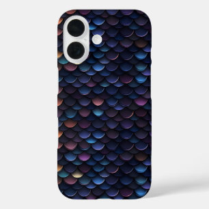 Funda iPhone 16 Pequeñas escalas moradas oscuras