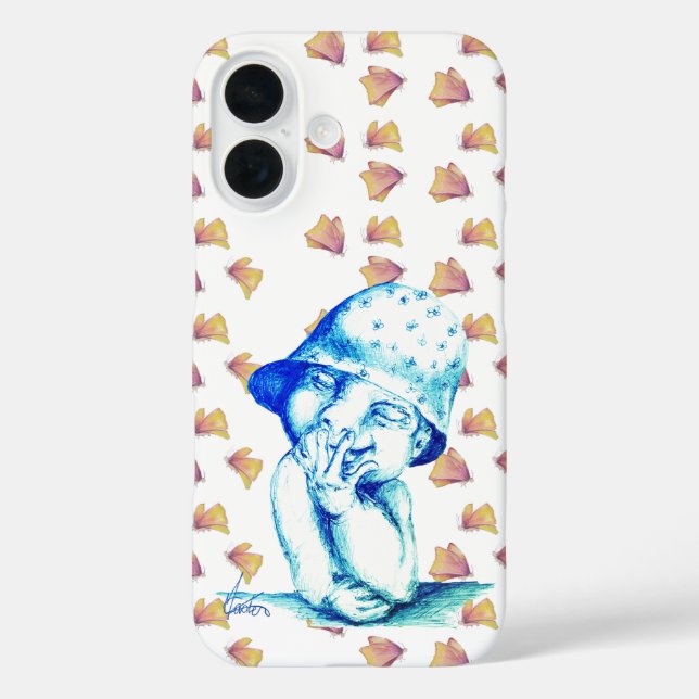 Funda iPhone 16 Pequeño feliz riendo (Reverso )