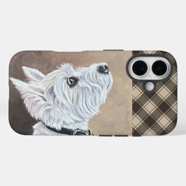 Funda iPhone 16 Perfil B de Westie (Reverso (Horizontal))