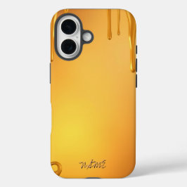 Funda iPhone 16 Perforaciones doradas con brillo gradiente cálido